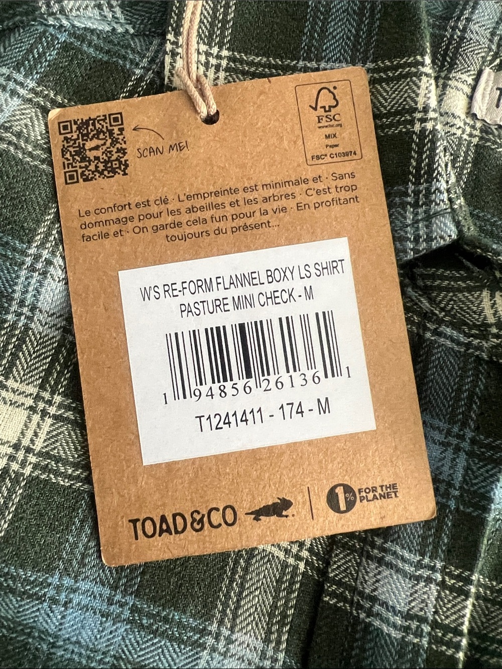 Toad and Co Boxy Flannel Button Down Shirt Re-Form Women's Medium - Picture 4 of 13